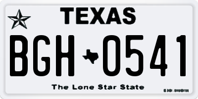 TX license plate BGH0541