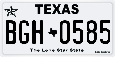 TX license plate BGH0585