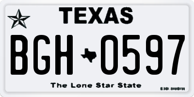 TX license plate BGH0597