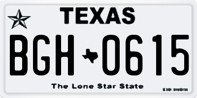 TX license plate BGH0615