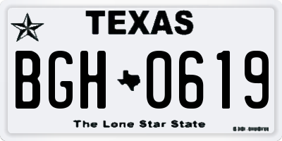 TX license plate BGH0619