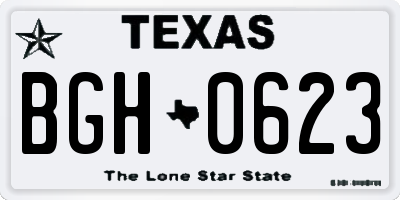 TX license plate BGH0623