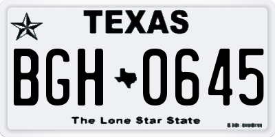 TX license plate BGH0645