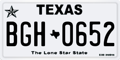 TX license plate BGH0652