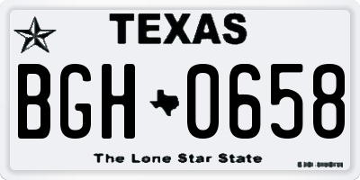 TX license plate BGH0658