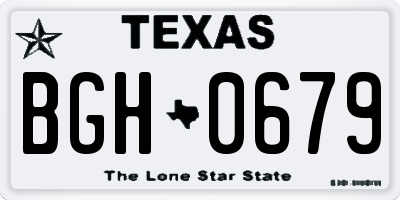 TX license plate BGH0679