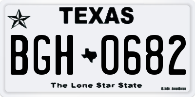 TX license plate BGH0682