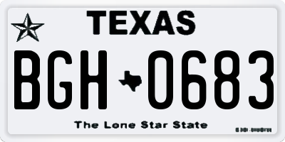 TX license plate BGH0683