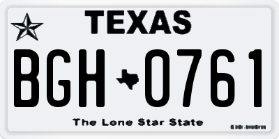 TX license plate BGH0761