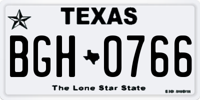 TX license plate BGH0766