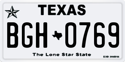 TX license plate BGH0769