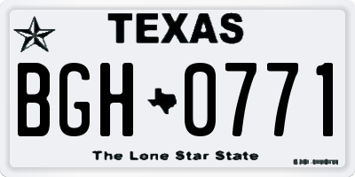TX license plate BGH0771