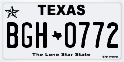 TX license plate BGH0772