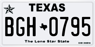 TX license plate BGH0795