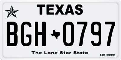 TX license plate BGH0797
