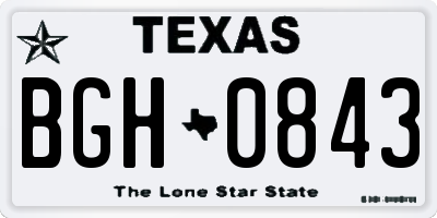 TX license plate BGH0843