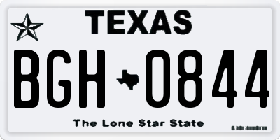 TX license plate BGH0844