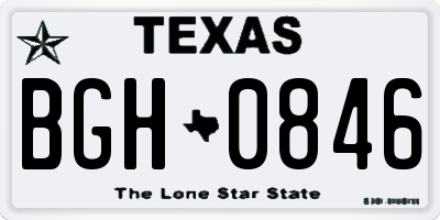 TX license plate BGH0846
