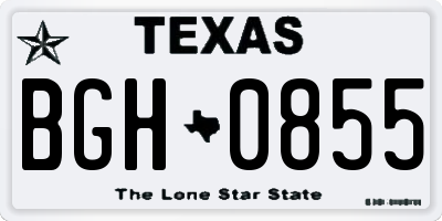 TX license plate BGH0855
