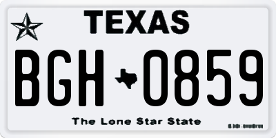 TX license plate BGH0859