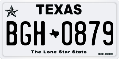 TX license plate BGH0879