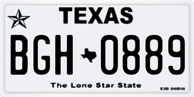 TX license plate BGH0889