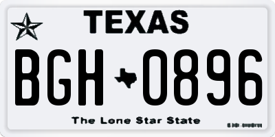 TX license plate BGH0896