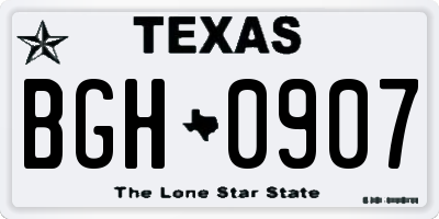 TX license plate BGH0907