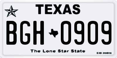 TX license plate BGH0909