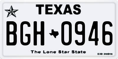 TX license plate BGH0946