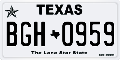 TX license plate BGH0959