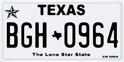 TX license plate BGH0964