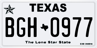 TX license plate BGH0977