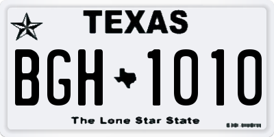 TX license plate BGH1010
