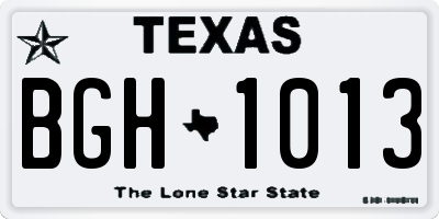 TX license plate BGH1013