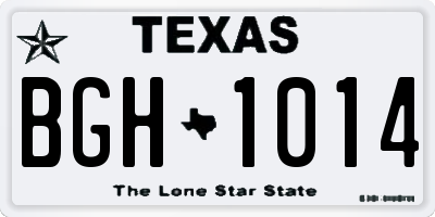 TX license plate BGH1014