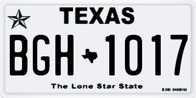 TX license plate BGH1017