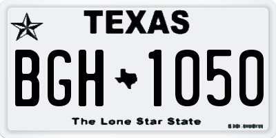 TX license plate BGH1050