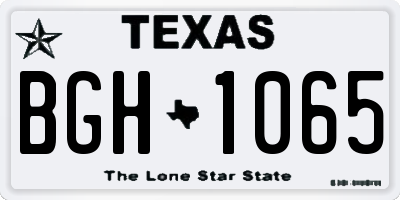 TX license plate BGH1065