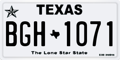 TX license plate BGH1071