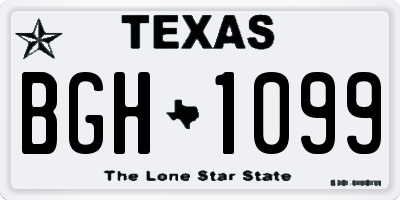 TX license plate BGH1099