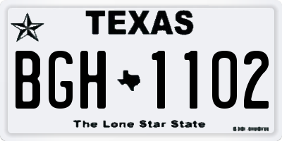 TX license plate BGH1102