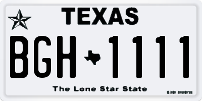 TX license plate BGH1111