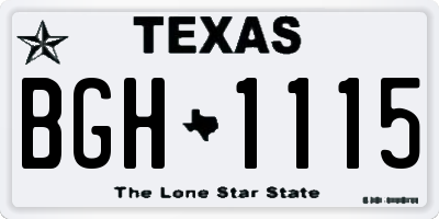 TX license plate BGH1115
