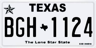 TX license plate BGH1124