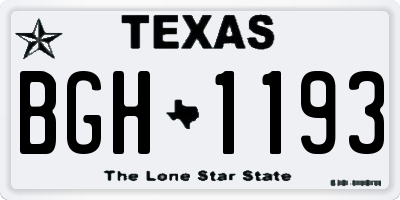 TX license plate BGH1193