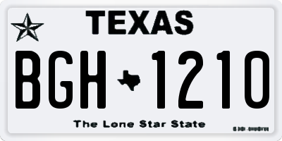 TX license plate BGH1210