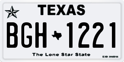 TX license plate BGH1221
