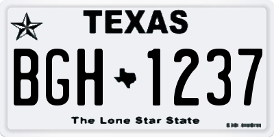 TX license plate BGH1237