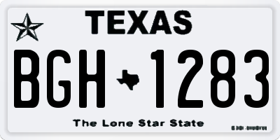 TX license plate BGH1283